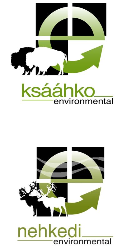 Ksááhko Environmental and Nehkedi Environmental — First Nations partnership logos